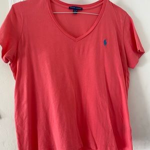 Beautiful coral color Ralph Lauren tee!